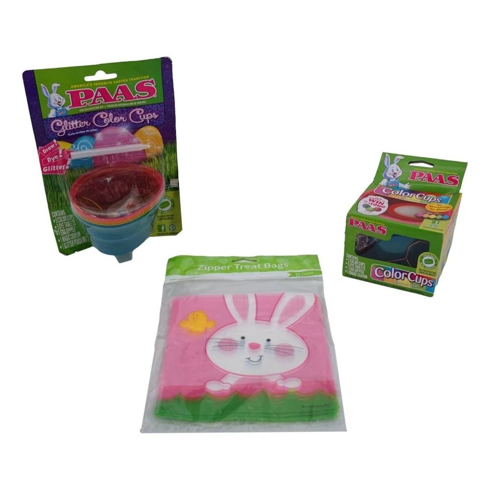 PAAS Glitter Color Cups, PAAS Color Cups, Zipper Treat Bags (10 count)